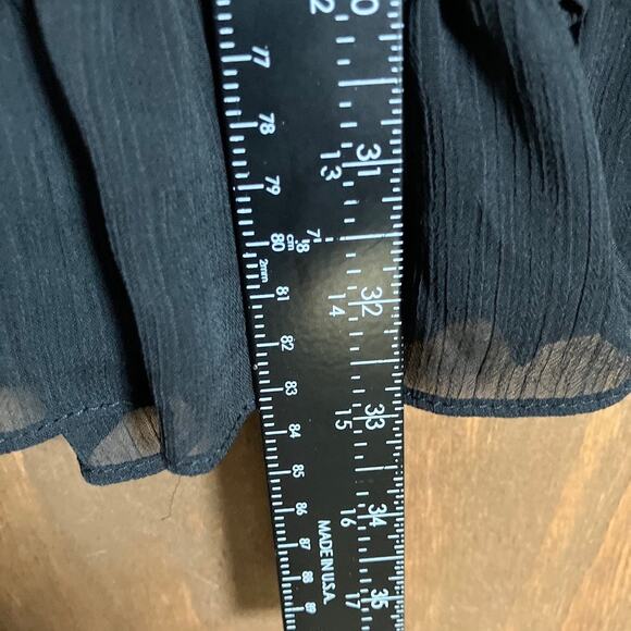 Express Womens Dress Black Ruffle Tiered Mock Neck Sleeveless Mini Medium - Picture 7 of 10